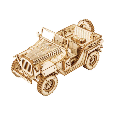 3D Wooden Puzzle: Scale Model Vehicle: Army Field Car