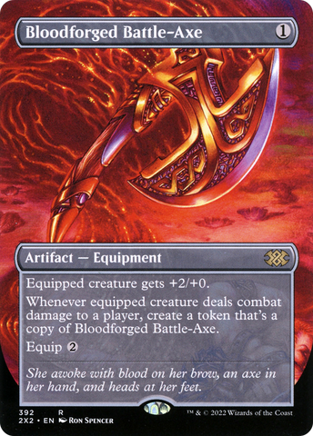 Bloodforged Battle-Axe (Borderless Alternate Art) [Double Masters 2022]