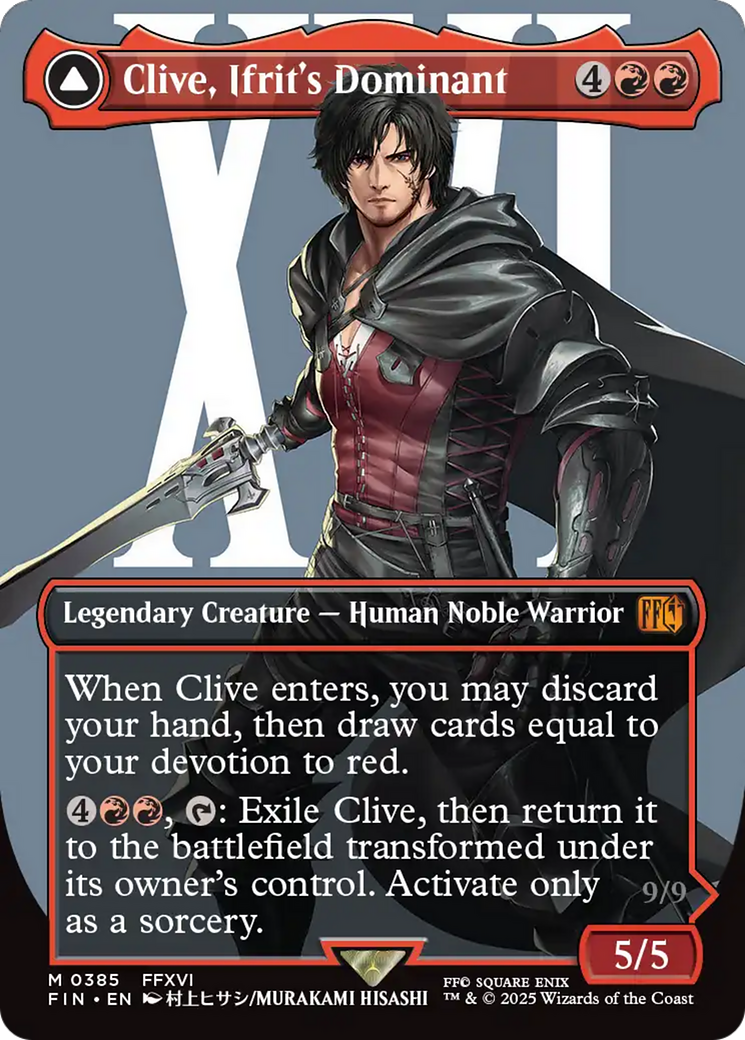Clive, Ifrit's Dominant // Ifrit, Warden of Inferno (Borderless) (0385) [FINAL FANTASY]