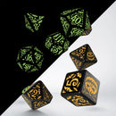 Halloween Pumpkin: Jack O’Lantern 7 pc Dice Set Black & Glow
