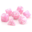 Die Hard Dice 7 Die RPG Dice Set: Pink Swirl w/ White