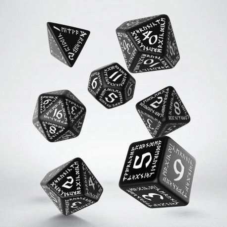 Runic Dice Set: Black and White