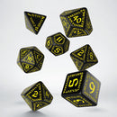 Runic Dice Set: Black and Yellow