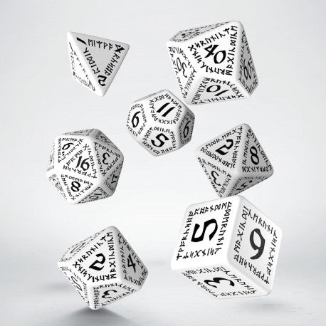 Runic Dice Set: Black and White