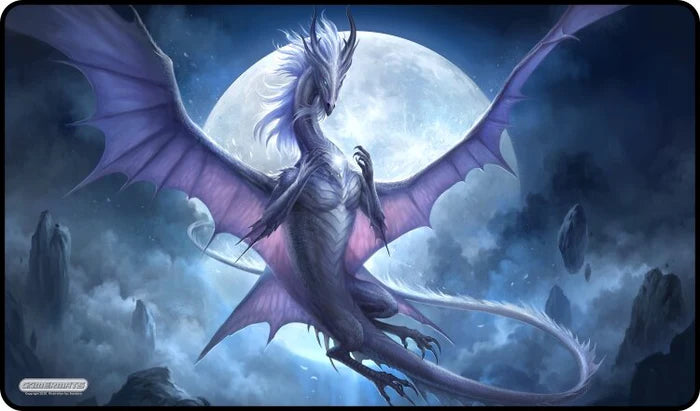 Gamermats: White Dragon of the Night (Colored Stitching)