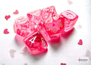 Chessex Mini Dice: Translucent - Pink/white 7 Dice Set