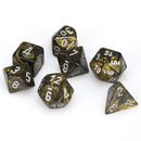 Chessex Leaf: Black Gold/Silver 7 Dice Set