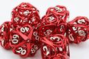Foam Brain Games Red Hollow Hearts RPG Metal Dice Set