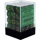 Chessex Vortex: 12MM D6 Green/Gold (36)