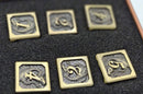 Hymgho Solid Metal Dragon Dice - Ancient Bronze D6 Set (6)