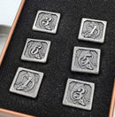 Hymgho Solid Metal Dragon Dice - Antique Iron D6 Set (6)