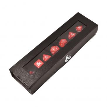 Ultra Pro Heavy Metal Dungeons and Dragons Red/White RPG Dice Set