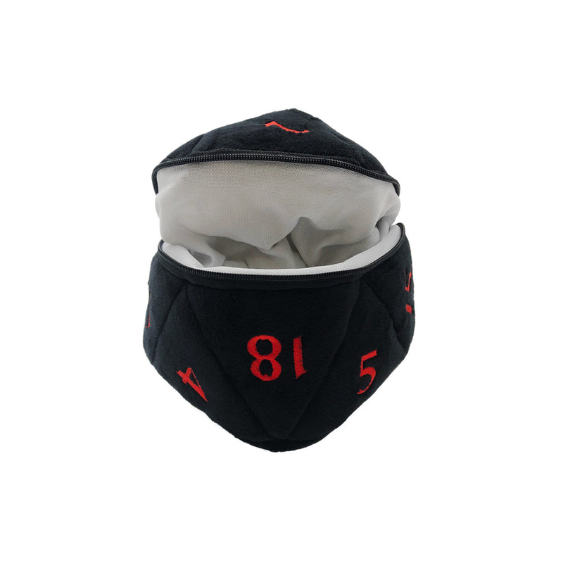 Ultra Pro D20 Plush Dice Pouch - Black and Red