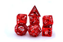Hymgho Hollow Metal Dragon Dice - Red & White Polyhedral Dice (7)