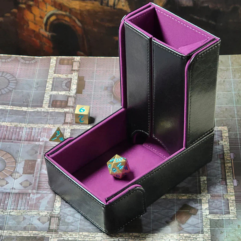 Forged Gaming The Keep: Compact Magnetic Dice Tower and Dice Tray - Purple