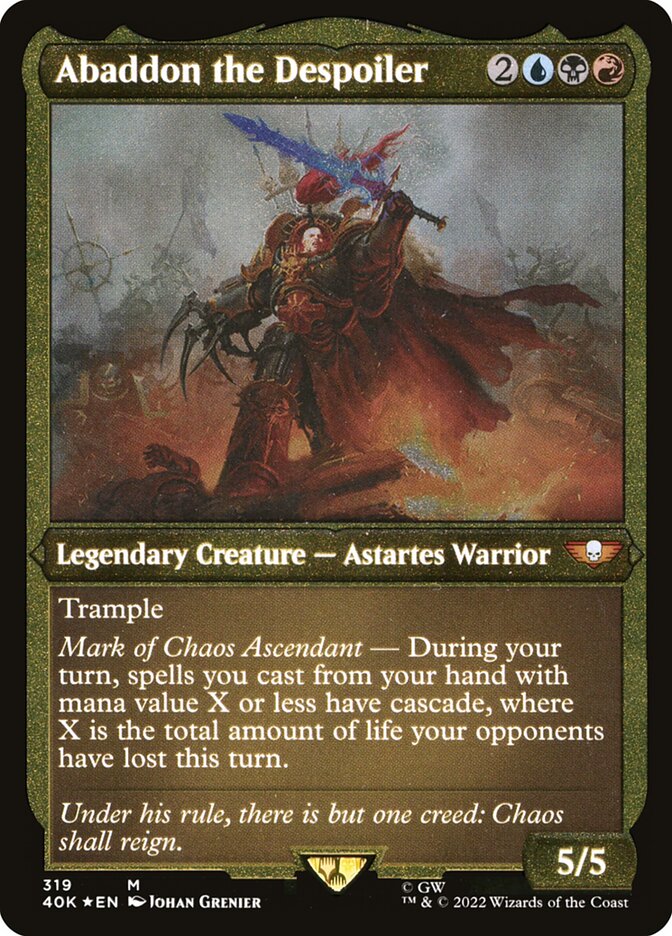 Abaddon the Despoiler (Display Commander) (Etched Foil) [Warhammer 40, Abaddon the Despoiler (Display Commander) (Etched Foil) [Warhammer 40,