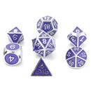 Die Hard Dice 7 Die Metal Dice Set: Gemstone Silver Amethyst