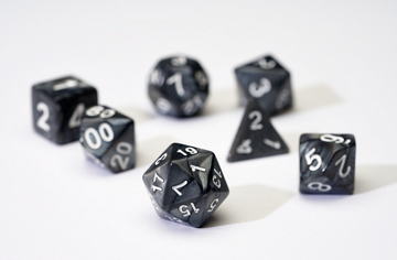 Sirius Dice: 7 Die Set: Pearl Charcoal Grey Acrylic