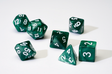 Sirius Dice: 7 Die Set: Pearl Green Acrylic