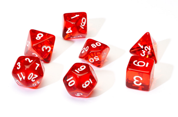 Sirius Dice: 7 Die Set: Translucent Red Resin