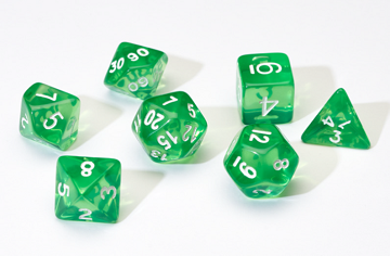 Sirius Dice: 7 Die Set: Translucent Green Resin