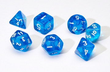 Sirius Dice: 7 Die Set: Translucent Blue Resin