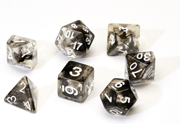 Sirius Dice: 7 Die Set: Translucent Black Cloud Resin