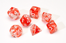 Sirius Dice: 7 Die Set: Translucent Red Cloud Resin