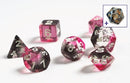 Sirius Dice: 7 Die Set: Translucent Pink, Clear and Black