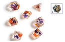 Sirius Dice: 7 Die Set: Translucent Purple, Orange and Clear