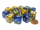 Chessex Gemini: 16MM D6 Blue-Gold/White (12)