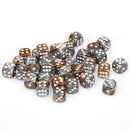 Chessex Gemini: 12MM D6 Copper Steel/White (36)