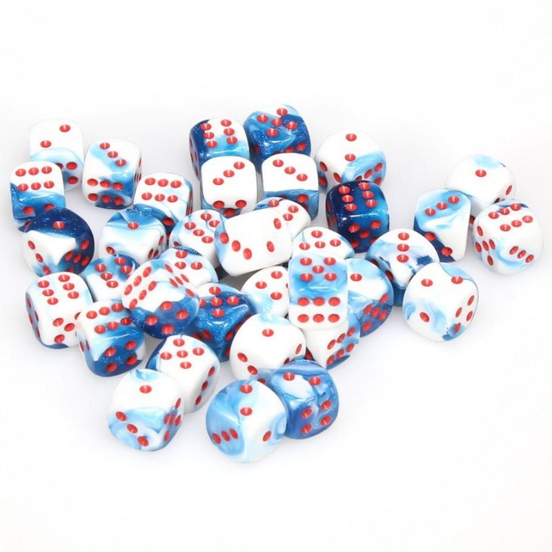 Chessex Gemini: 12MM D6 Astral Blue White/Red (36)