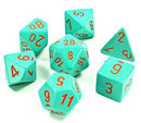 Chessex Lab Dice Heavy: Turquoise/Orange 7 Dice Set