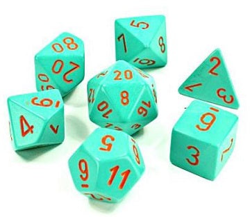 Chessex Lab Dice Heavy: Turquoise/Orange 7 Dice Set
