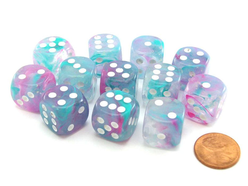 Chessex Nebula: 16MM D6 Wisteria/White (12)