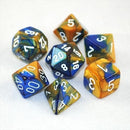 Chessex Gemini: Blue-Gold/White 7 Dice Set