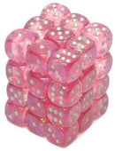 Chessex Borealis: 12MM D6 Pink/Silver (36)