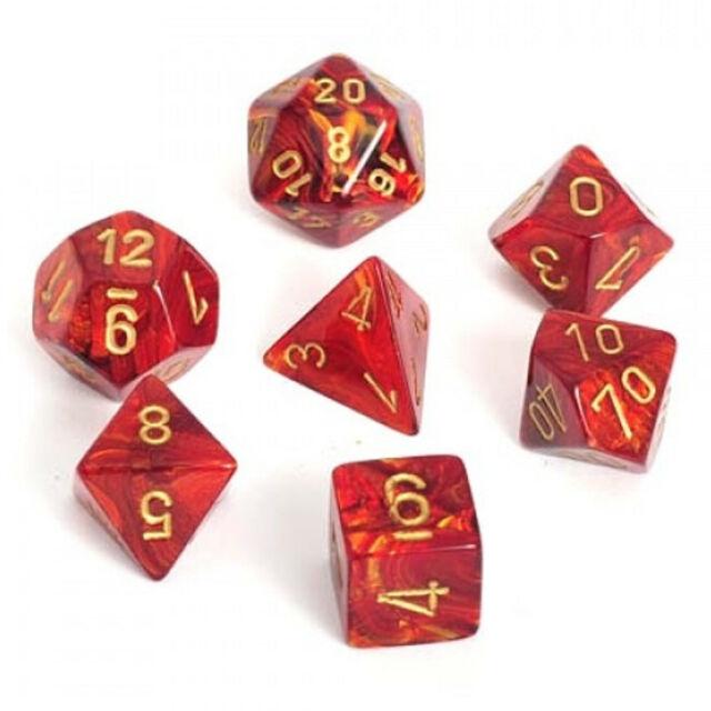 Chessex Scarab: Scarlet/Gold 7 Dice Set