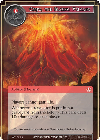 Certo, the Blazing Volcano (AO1-021) [Alice Origin]