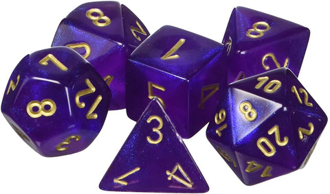 Chessex Borealis: Royal Purple/Gold 7 Dice Set