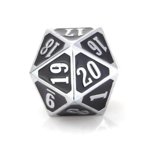 Die Hard Dice Roll Down Counter - Shiny Silver with Black