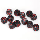 Chessex Velvet: 16MM D6 Black/Red (12)