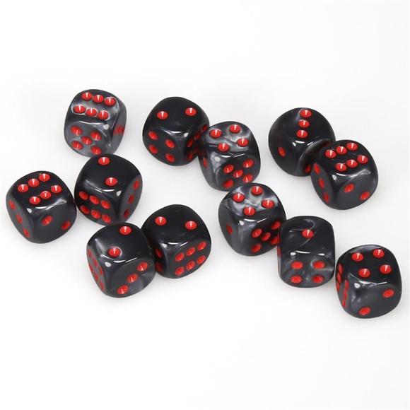Chessex Velvet: 16MM D6 Black/Red (12)