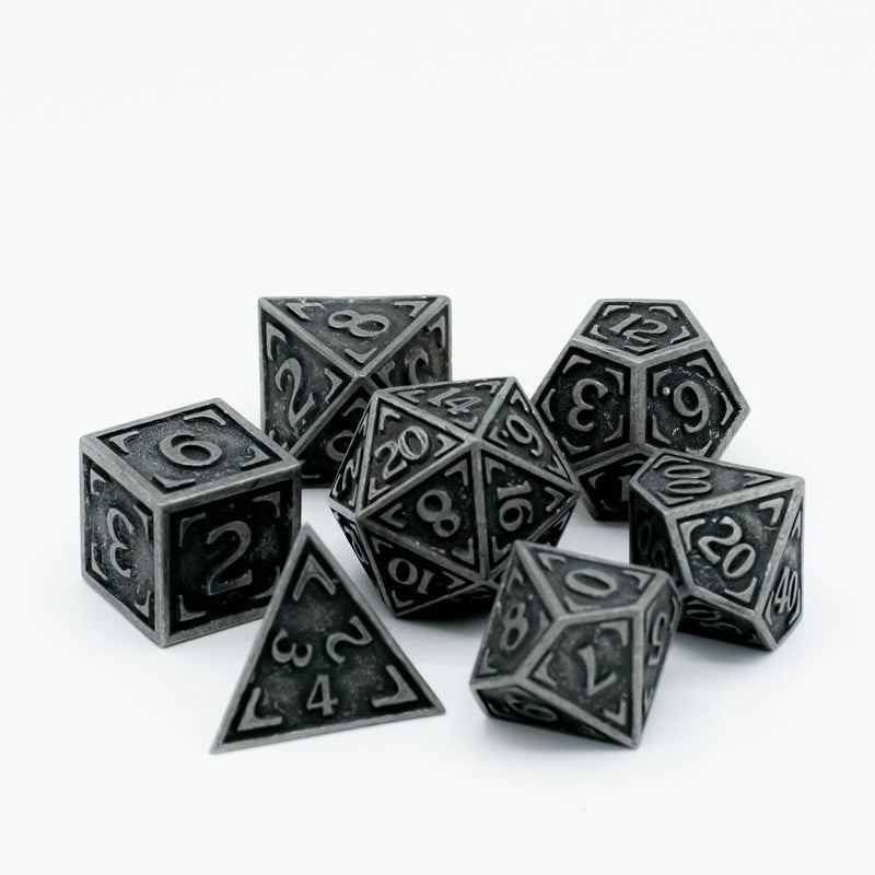 Die Hard Dice 7 Die Metal Dice Set: Reticle Uchronia Ottensian