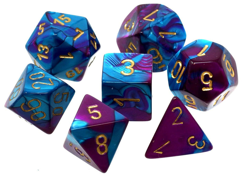 Chessex Gemini: Purple-Teal/Gold 7 Dice Set