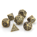 Die Hard Dice 7 Die Metal Dice Set: Gothica - Battleworn Gold