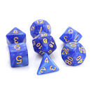 Die Hard Dice 7 Die RPG Dice Set: Blue Swirl with Gold
