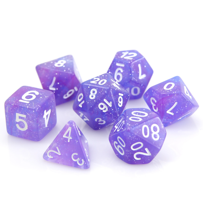 Die Hard Dice 7 Die RPG Dice Set: Purple Galaxy