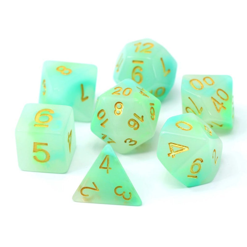 Die Hard Dice 7 Die RPG Dice Set: Frost Emerald